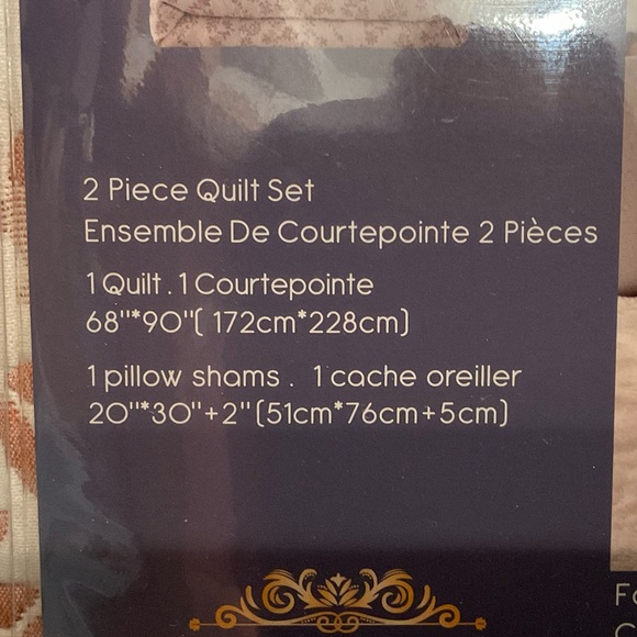 Pink Floral Twin Size Jacquard Embroidered Coverlet Bedspread and Sham Set - Picture 5 of 8